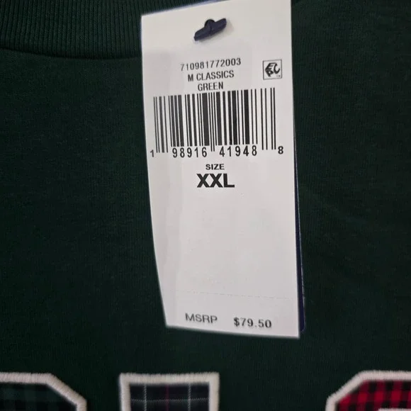 Polo Ralph Lauren Mens Green Long Sleeve Plaid Logo T-Shirt XXL Classic Fit NEW